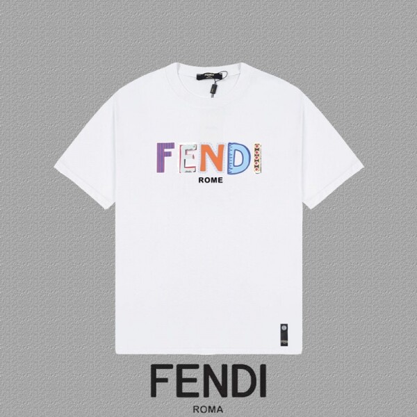 위핑,펜디 FENDI 클래식 모던 심플 캐주얼 반팔 티