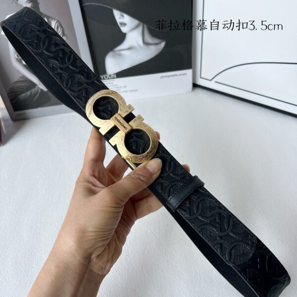 위핑,페라가모 Ferragamo 클래식 엠보 남성 자동 벨트 3.5cm