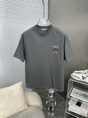 프라다 PRADA 패션 프린트 커플 반팔 티