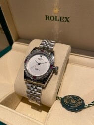 롤렉스 Rolex 클래식 큐빅 여성 다이어리 시계