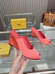 펜디 FENDI 오픈 웨지 세미슬리퍼 10cm