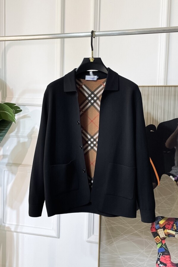 위핑,버버리 BURBERRY 클래식 요소 빈티지 캐주얼 니트 카디건