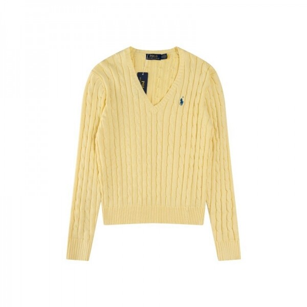 위핑,폴로 랄프로렌 RALPH LAUREN 자수 브이넥 긴팔 니트 톱