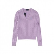 폴로 랄프로렌 RALPH LAUREN 자수 브이넥 긴팔 니트 톱