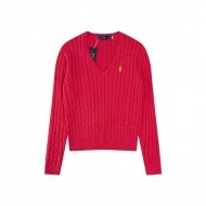 폴로 랄프로렌 RALPH LAUREN 자수 브이넥 긴팔 니트 톱
