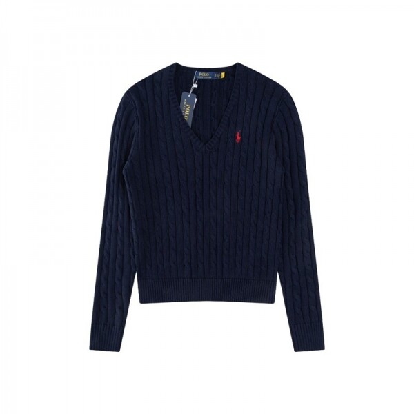 위핑,폴로 랄프로렌 RALPH LAUREN 자수 브이넥 긴팔 니트 톱