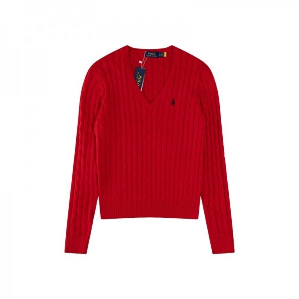 위핑,폴로 랄프로렌 RALPH LAUREN 자수 브이넥 긴팔 니트 톱