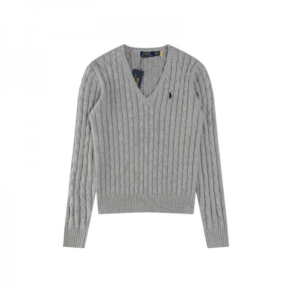 위핑,폴로 랄프로렌 RALPH LAUREN 자수 브이넥 긴팔 니트 톱