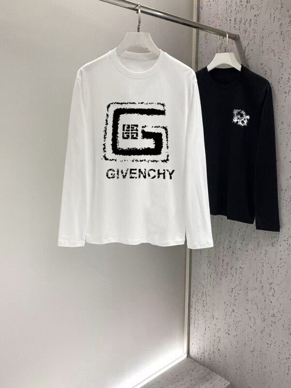 위핑,지방시 Givenchy 모던 클래식 심플 캐주얼 긴팔 티셔츠 남녀공용