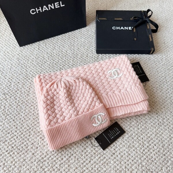 위핑,샤넬 CHANEL 컴포트 비니+니트워머 세트