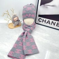 샤넬 CHANEL 더블C로고비니+니트스카프세트