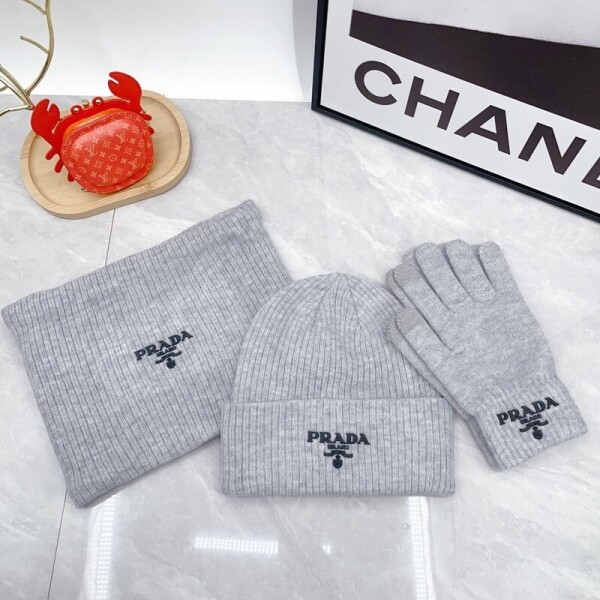 위핑,프라다 PRADA 더블C로고비니+니트스카프세트