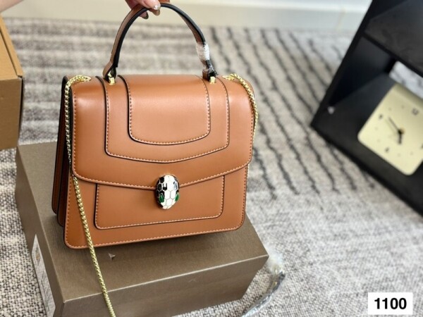 위핑,불가리 BVLGARI 클래식 모던 토트백 체인 숄더백 브라운