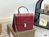 불가리 BVLGARI 클래식 모던 토트백 체인 숄더백 레드