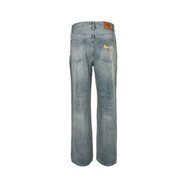 위핑,펜디 FENDI 워싱 와이드 패션 남녀 청바지