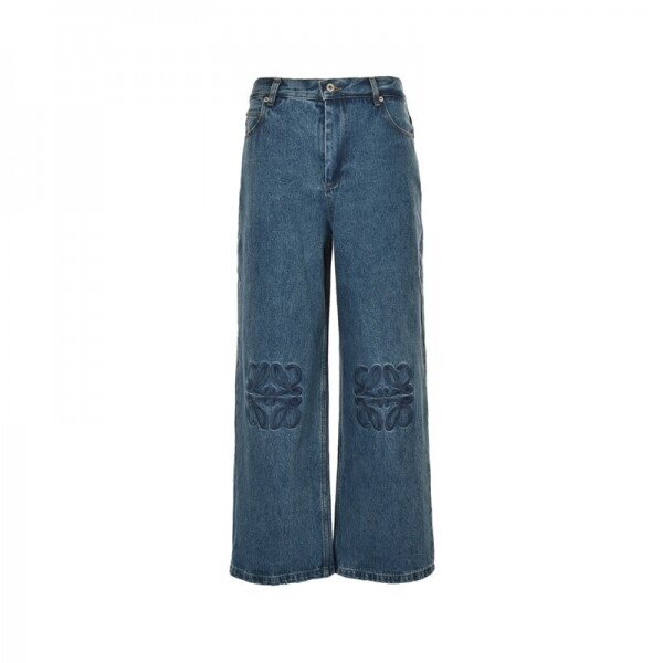 위핑,로에베 LOEWE 클래식 자수 패션 와이드 남녀 청바지