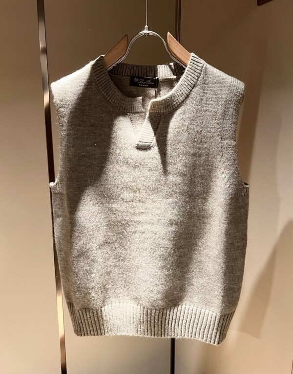 위핑,로로피아나 Loro Piana 심플 소프트 남녀 니트 베스트