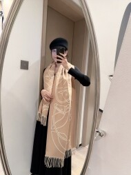 에르메스 Hermès 로고 자카드 모던 빈티지 캐주얼 스카프