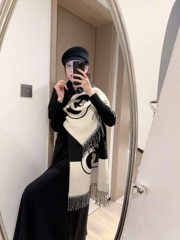 위핑,구찌 GUCCI 로고 자카드 모던 빈티지 캐주얼 스카프