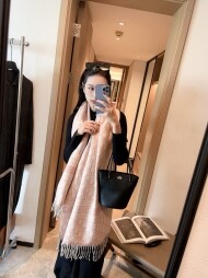 디올 DIOR 로고 자카드 모던 빈티지 캐주얼 스카프