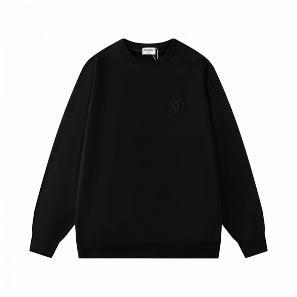 위핑,샤넬 CHANEL 로고 자수가 들어간 스타일리시하고 심플한 크루넥 스웨트셔츠