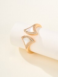 불가리 BVLGARI 클래식한 가오리 큐빅 반지