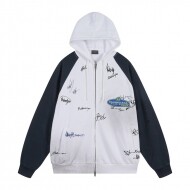 발렌시아가 BALENCIAGA 사인 프린트 구제 트렌드 커플 후드 점퍼