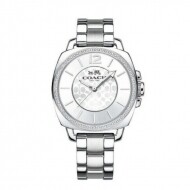 코치 14503140 남자친구 SIVER LOGO 다이얼 실버 TONE 손목 BAND 여성용 시계 손