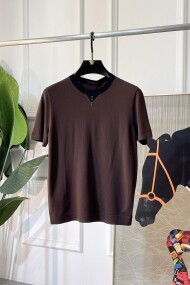 로로피아나 Loro Piana 캐주얼 컴포트 소프트 남녀 라운드 니트 반팔