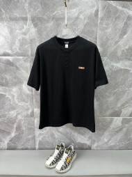 제냐 ZEGNA 심플 데일리 버튼 라운드 남녀 반팔 티