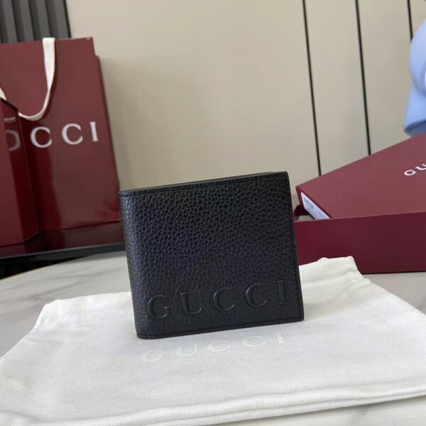 위핑,구찌 블랙 그레인드 가죽 반지갑 835098