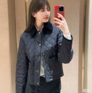 버버리 크롭 퀼티드 나일론 자켓 블랙 81074661 F