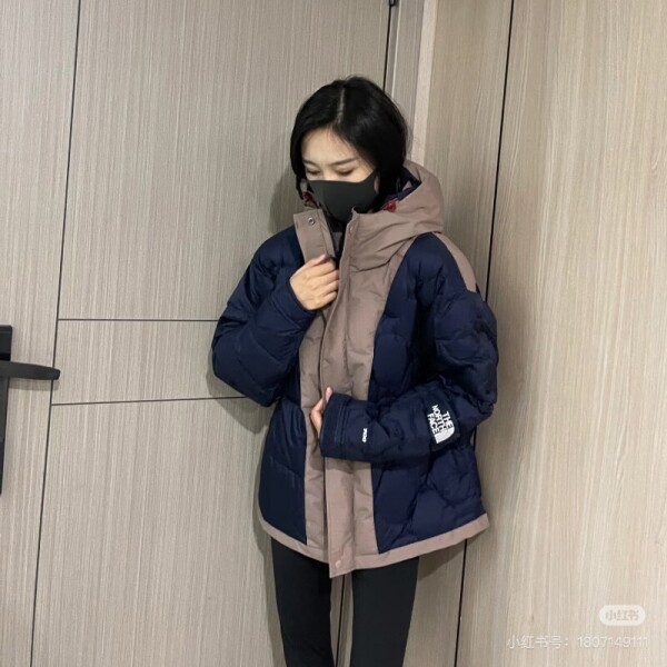 위핑,노스페이스 풀집업 후디 다운 남여공용 블랙 점퍼   F