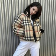 버버리 체크 크롭 푸퍼 하이넥 숏패딩 80590931  F