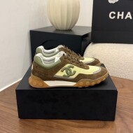 샤넬 26SS CC 로고 믹스드 파이버 스웨이드 스니커즈 브라운 G47269