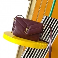 생로랑 마텔라세 양가죽 루루 장난감 크로스바디 와인 873156