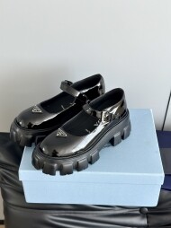 프라다 브러시드 가죽 모놀리스 메리 제인 1F080O_B4L