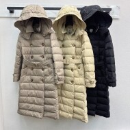  버버리 클래식 로고 버클 벨트 후드 다운롱패딩